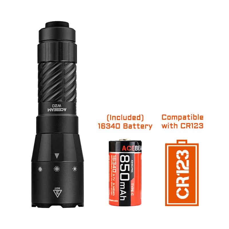 Acebeam W20 LEP Flashlight with Wide Angle Spill - Image 6